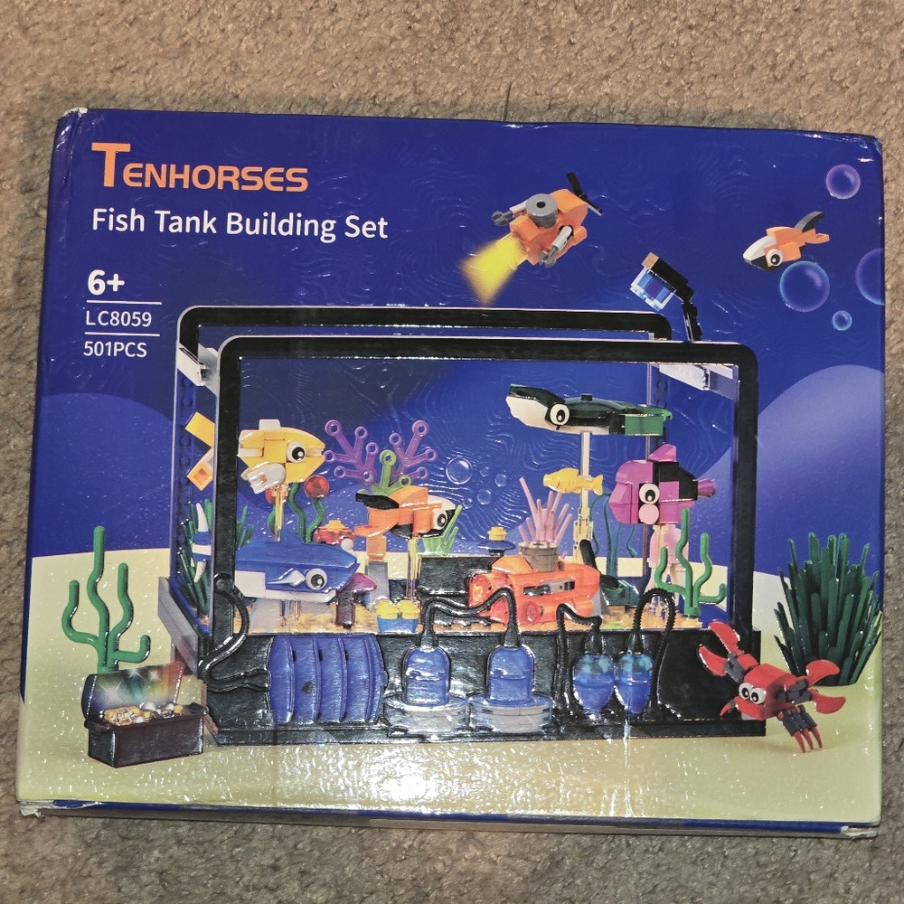 NEW Tenhorses Fish Tank Building Block Building Bricks Aquarium 501 pieces